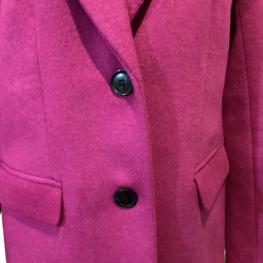 Loft Wool Blend Tailored Coat in Rich Pink Berry Size SP Petite - Picture 10 of 14